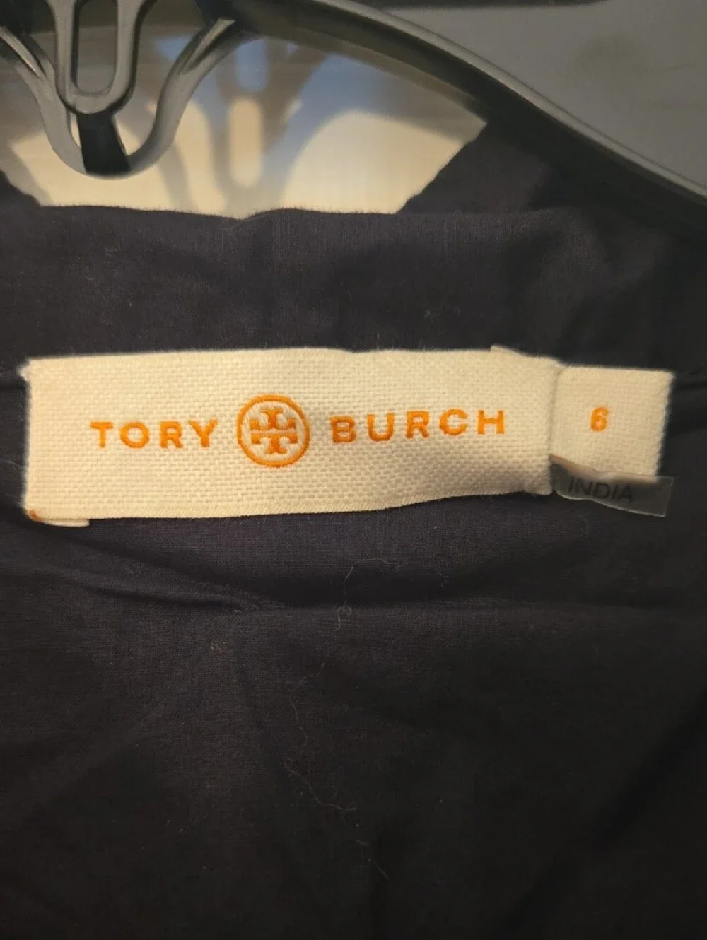 Tory Burch Navy Tunic with White Embroidered Motif
